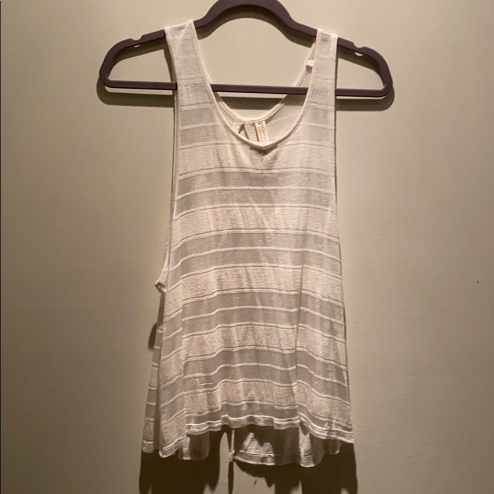 White open back tank top